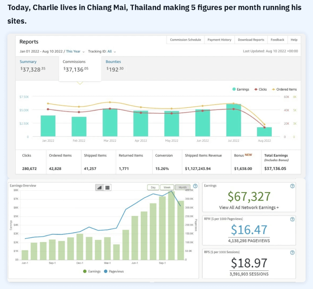 screenshot of a TASS student's proof of affiliate earnings